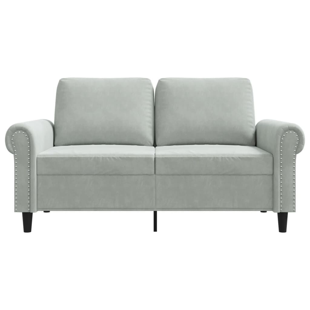 2-Seater Sofa Light Grey 120 cm Velvet Price