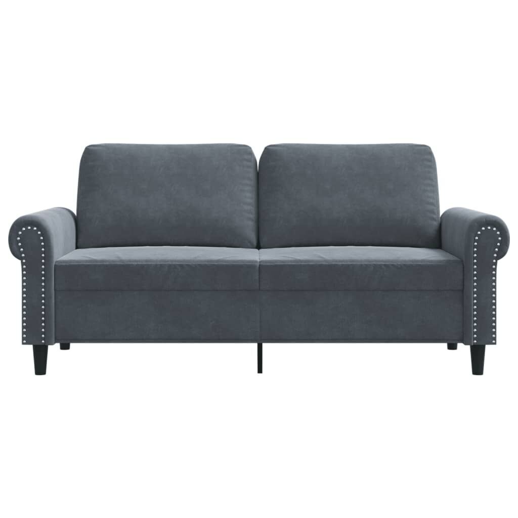 2-Seater Sofa Dark Grey 140 cm Velvet Price