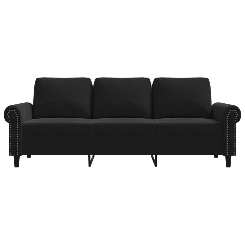 3-Seater Sofa Black 180 cm Velvet Price