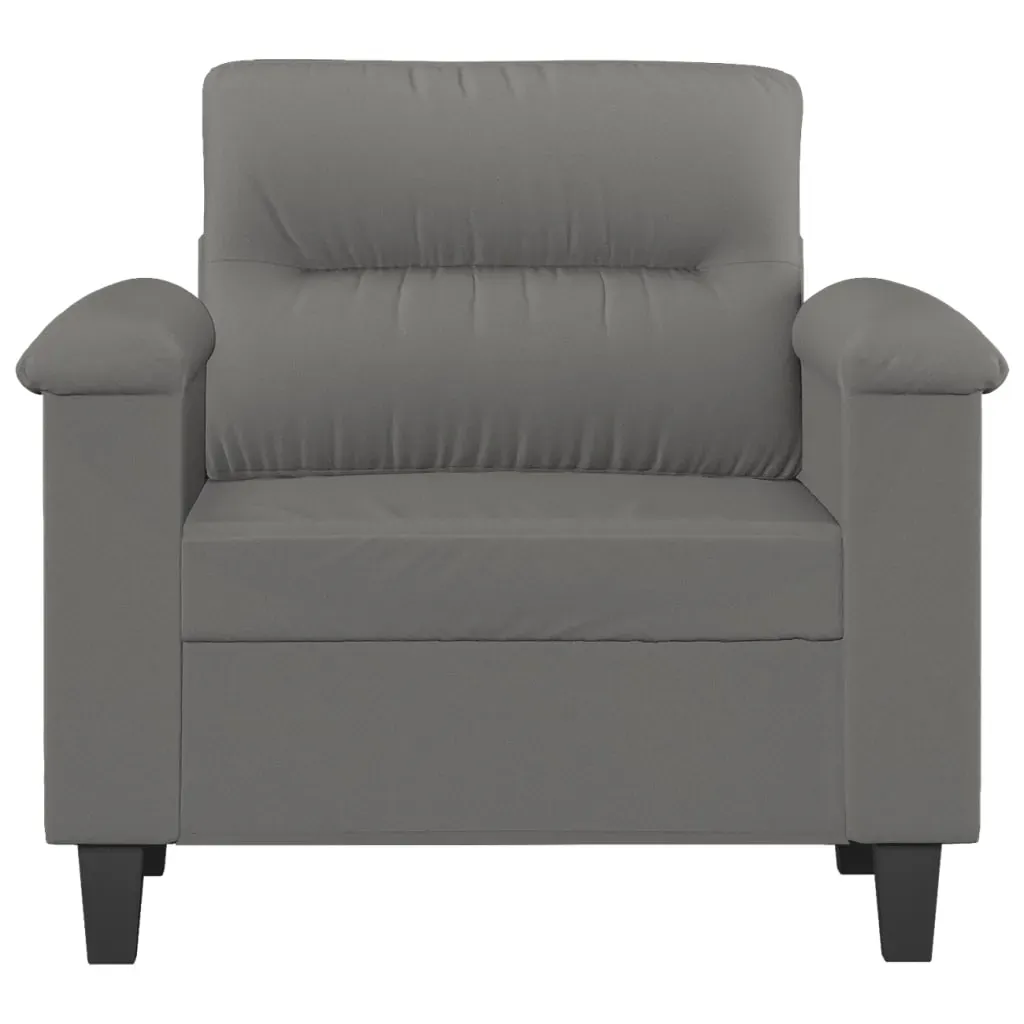 Sofa Chair Dark Grey 60 cm Microfibre Fabric Price