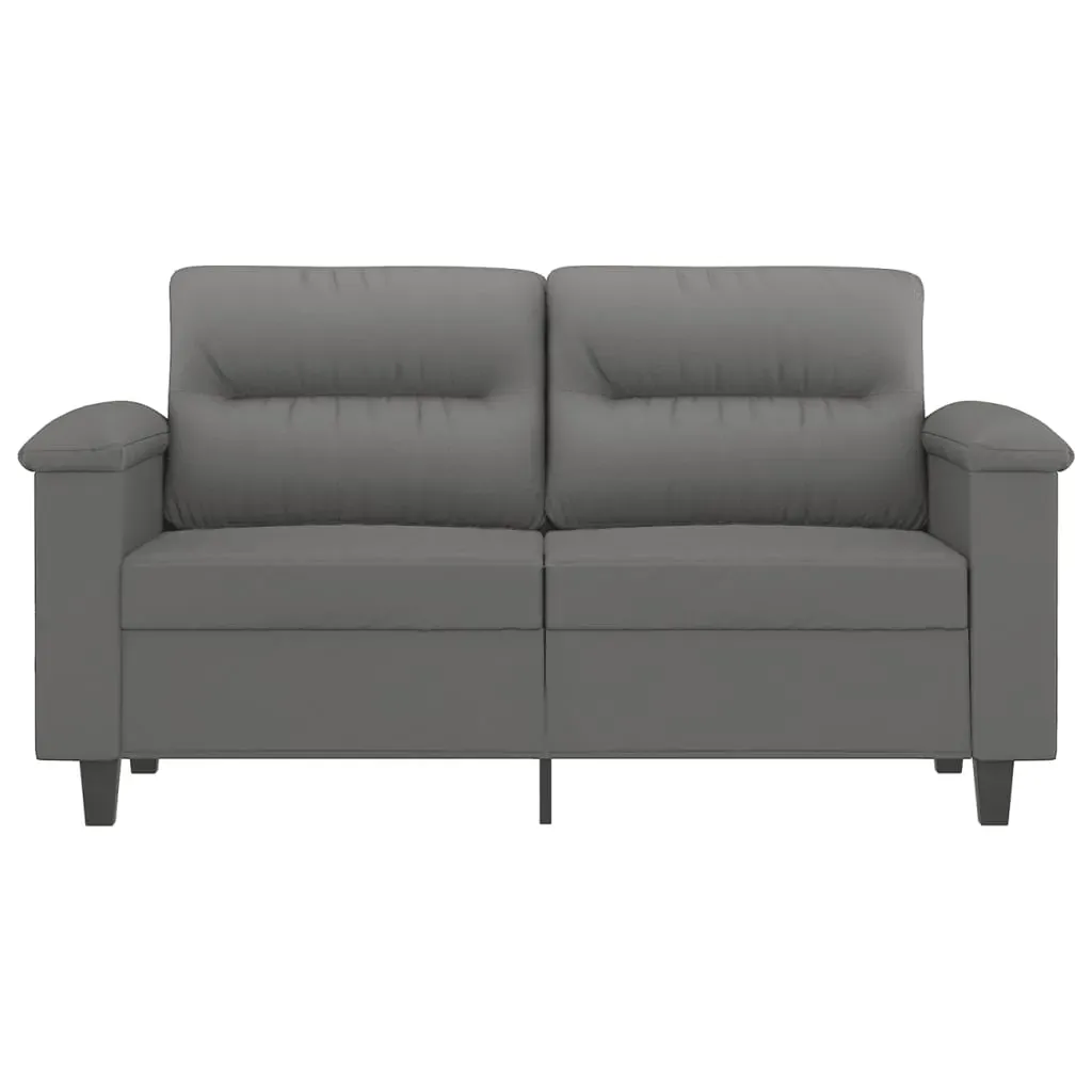 2-Seater Sofa Dark Grey 120 cm Microfibre Fabric Price