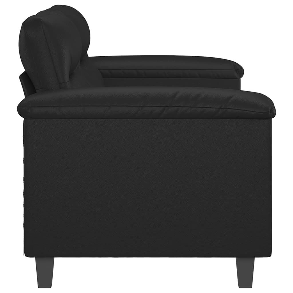 2-Seater Sofa Black 140 cm Faux Leather Price