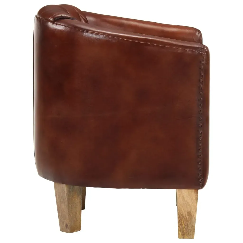 Tub Chair Brown Real Leather Price