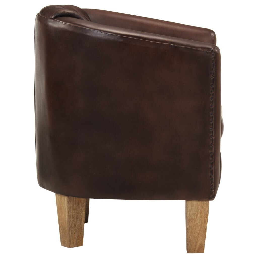 Tub Chair Dark Brown Real Leather Price