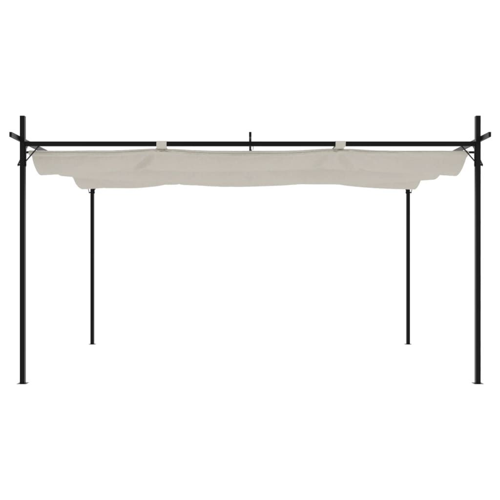 Pergola with Retractable Roof Cream 395x292x230 cm Price