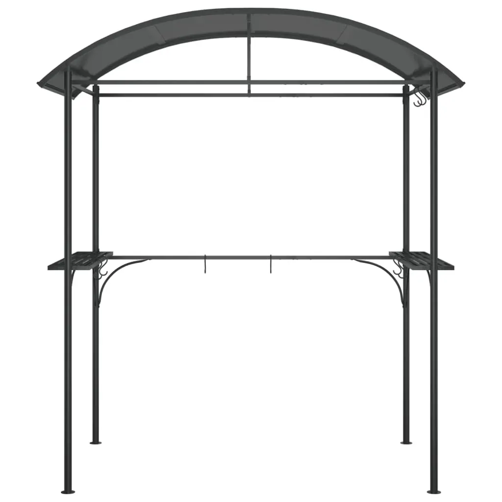 BBQ Gazebo with Side Shelves Anthracite 220x115x230 cm Steel Price