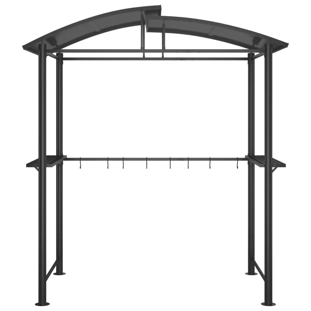 BBQ Gazebo with Side Shelves Anthracite 210x114x230 cm Steel Price