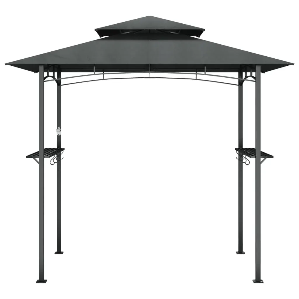 BBQ Gazebo with Side Shelves Anthracite 240x150x243 cm Steel Price