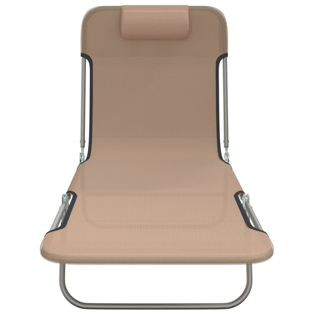 Folding Sun Loungers 2 pcs Taupe Textilene and Steel Price
