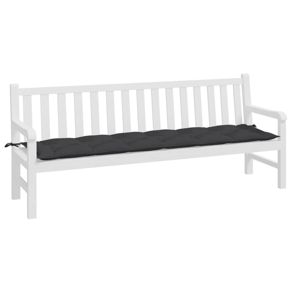 Garden Bench Cushion Black 200x50x7 cm Oxford Fabric Price