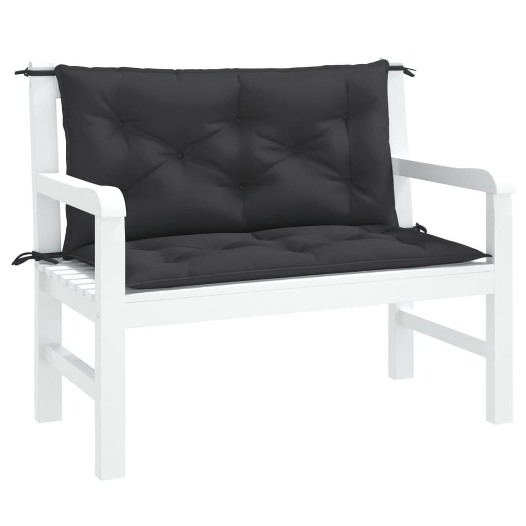 Garden Bench Cushions 2pcs Black 100x50x7 cm Oxford Fabric Price