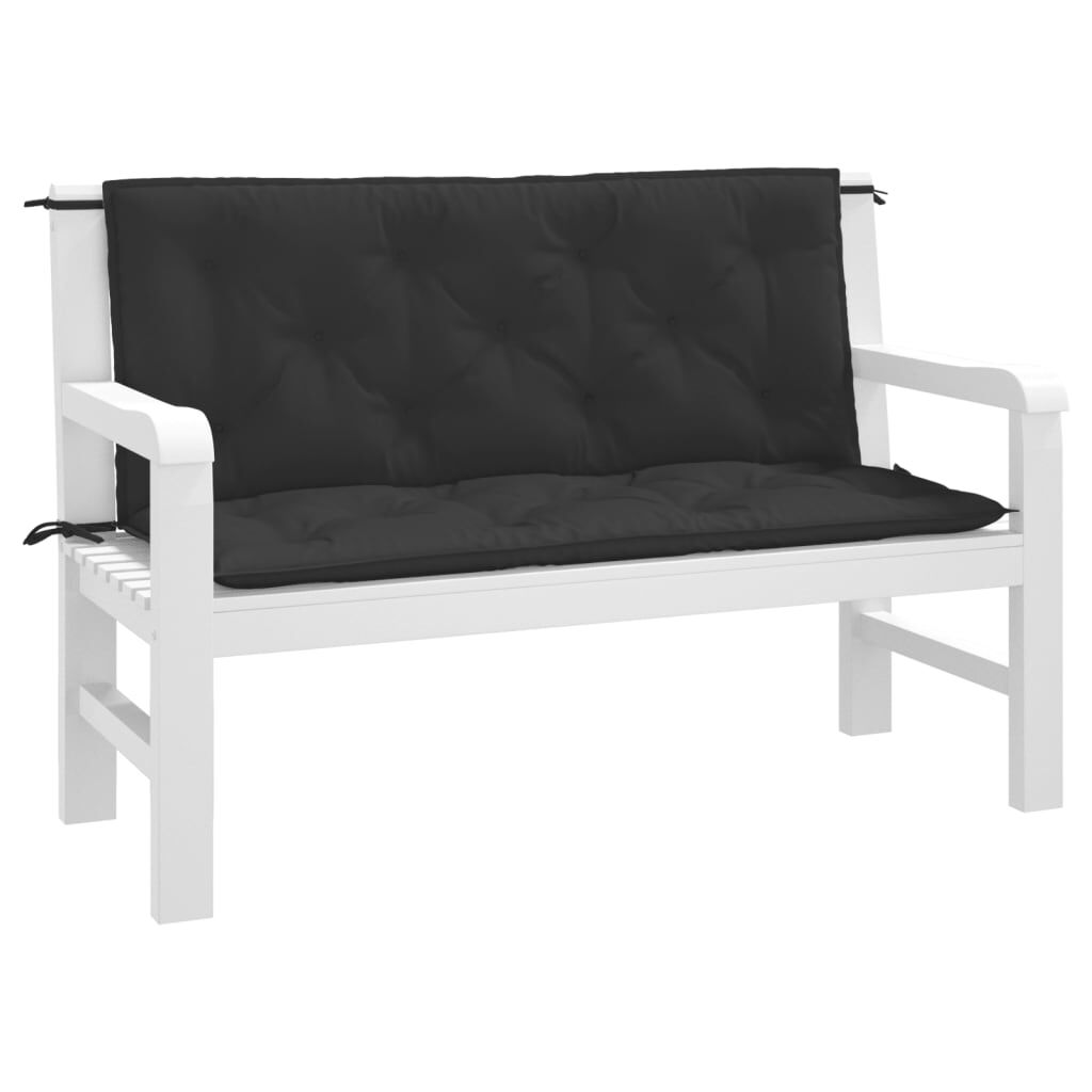 Garden Bench Cushions 2pcs Black 120x50x7cm Oxford Fabric Price
