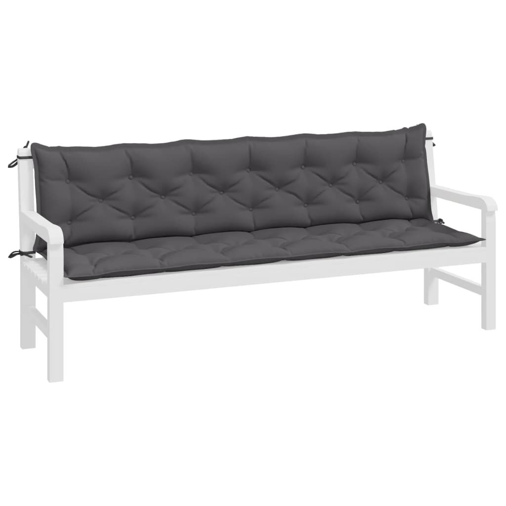 Garden Bench Cushions 2pcs Anthracite 200x50x7cm Oxford Fabric Price