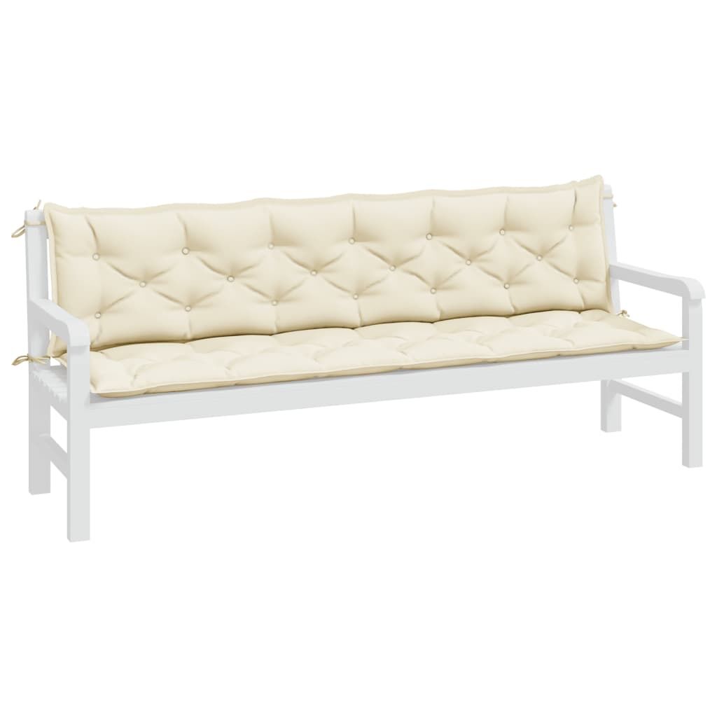 Garden Bench Cushions 2pcs Cream White 200x50x7cm Oxford Fabric Price