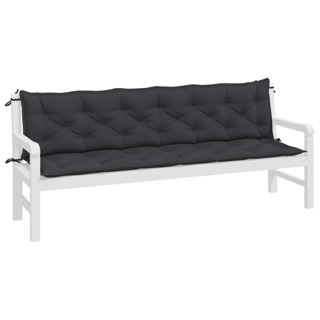 Garden Bench Cushions 2pcs Black 200x50x7cm Oxford Fabric Price