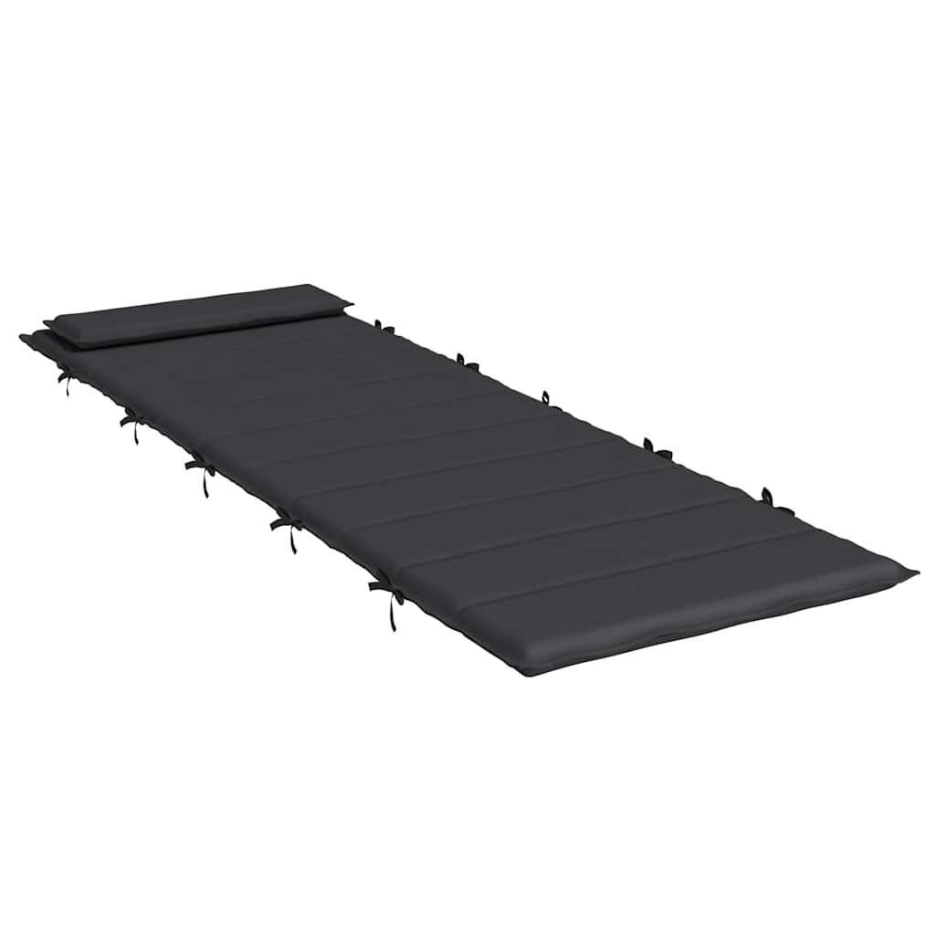Sun Lounger Cushion Black 180x60x3 cm Oxford Fabric Price