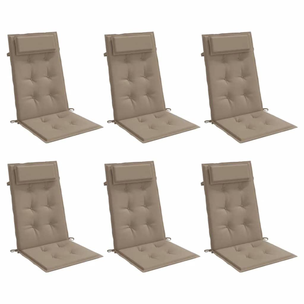 Highback Chair Cushions 6 pcs Taupe Oxford Fabric Price