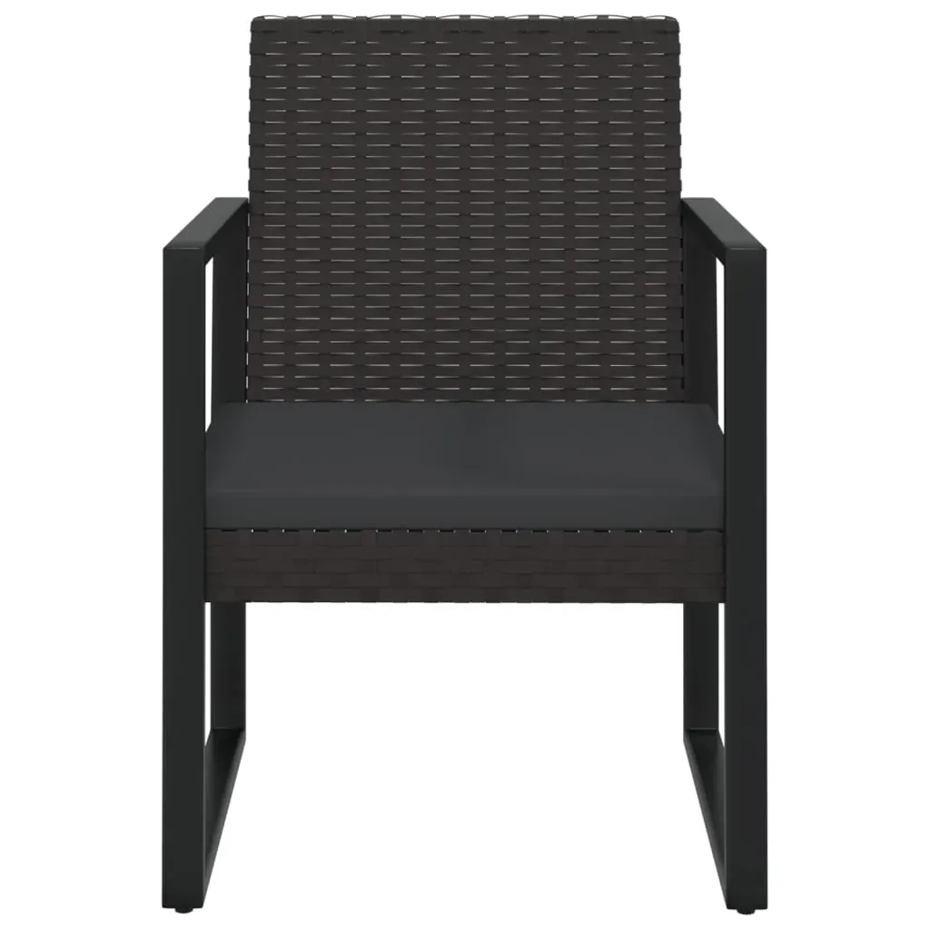 Garden Armchair with Cushion Black Poly Rattan Price