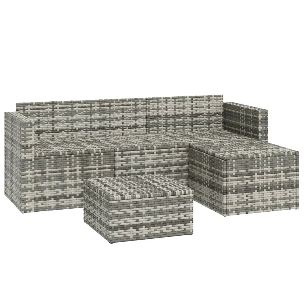 3 Piece Garden Lounge Set with Cushions Grey Poly Rattan Price