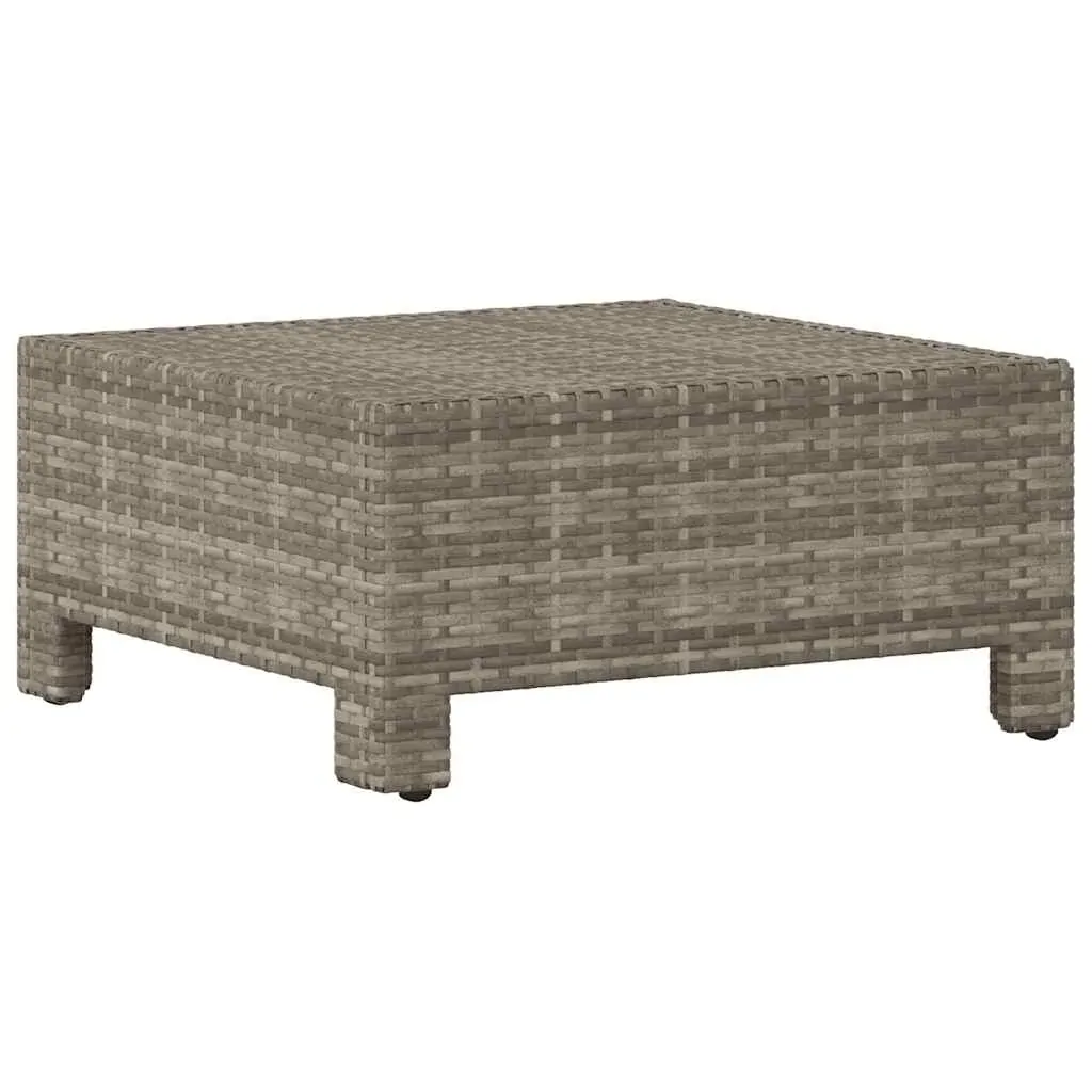 Garden Footrest with Cushion Grey Poly Rattan Price