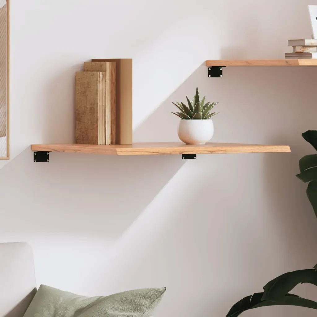 Wall Shelf Light Brown 60x50x2 cm Treated Solid Wood Oak Price
