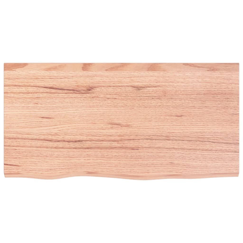 Wall Shelf Light Brown 80x40x(2-4) cm Treated Solid Wood Oak Price