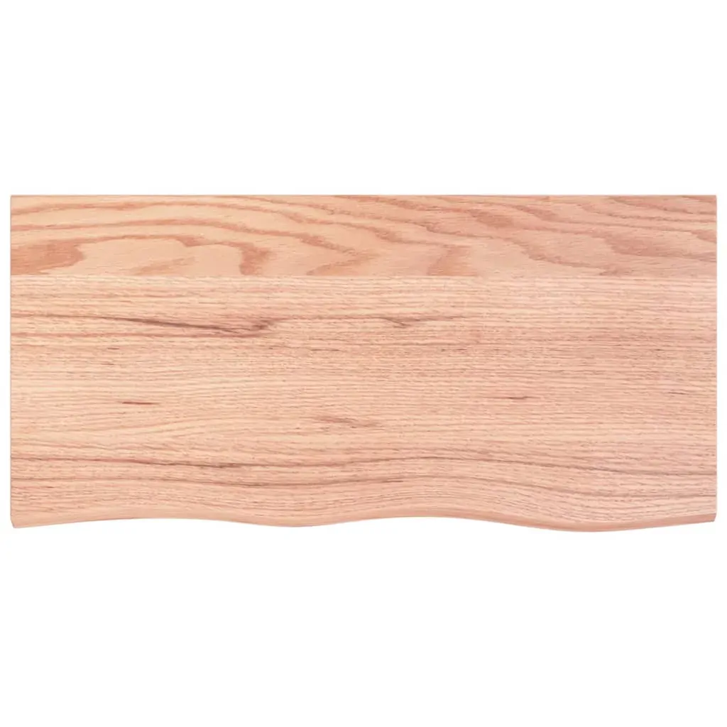 Wall Shelf Light Brown 100x50x2 cm Treated Solid Wood Oak Price