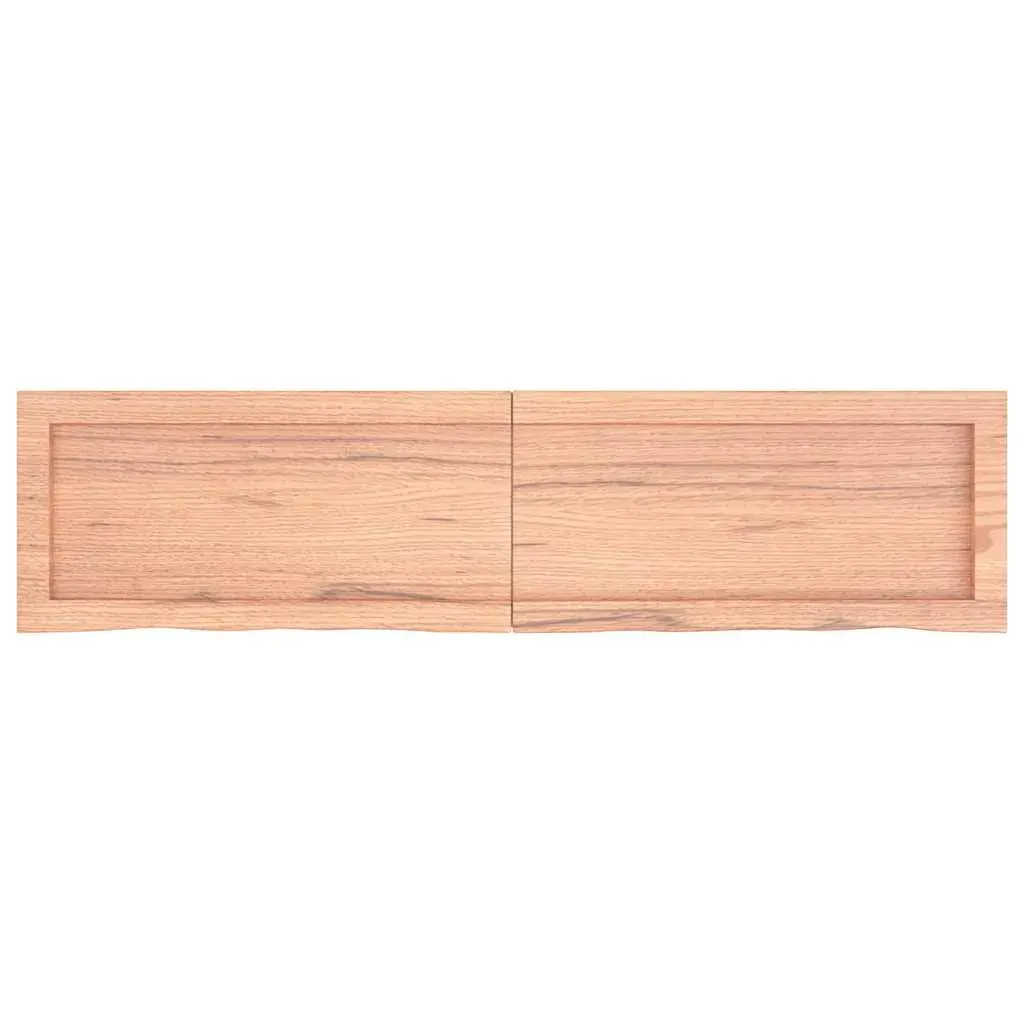 Wall Shelf Light Brown 120x30x(2-4) cm Treated Solid Wood Oak Price