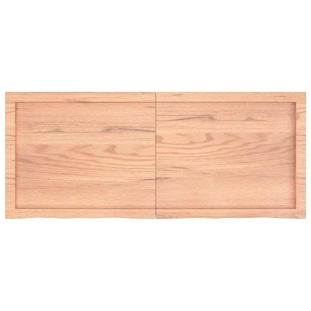 Wall Shelf Light Brown 120x50x(2-4) cm Treated Solid Wood Oak Price