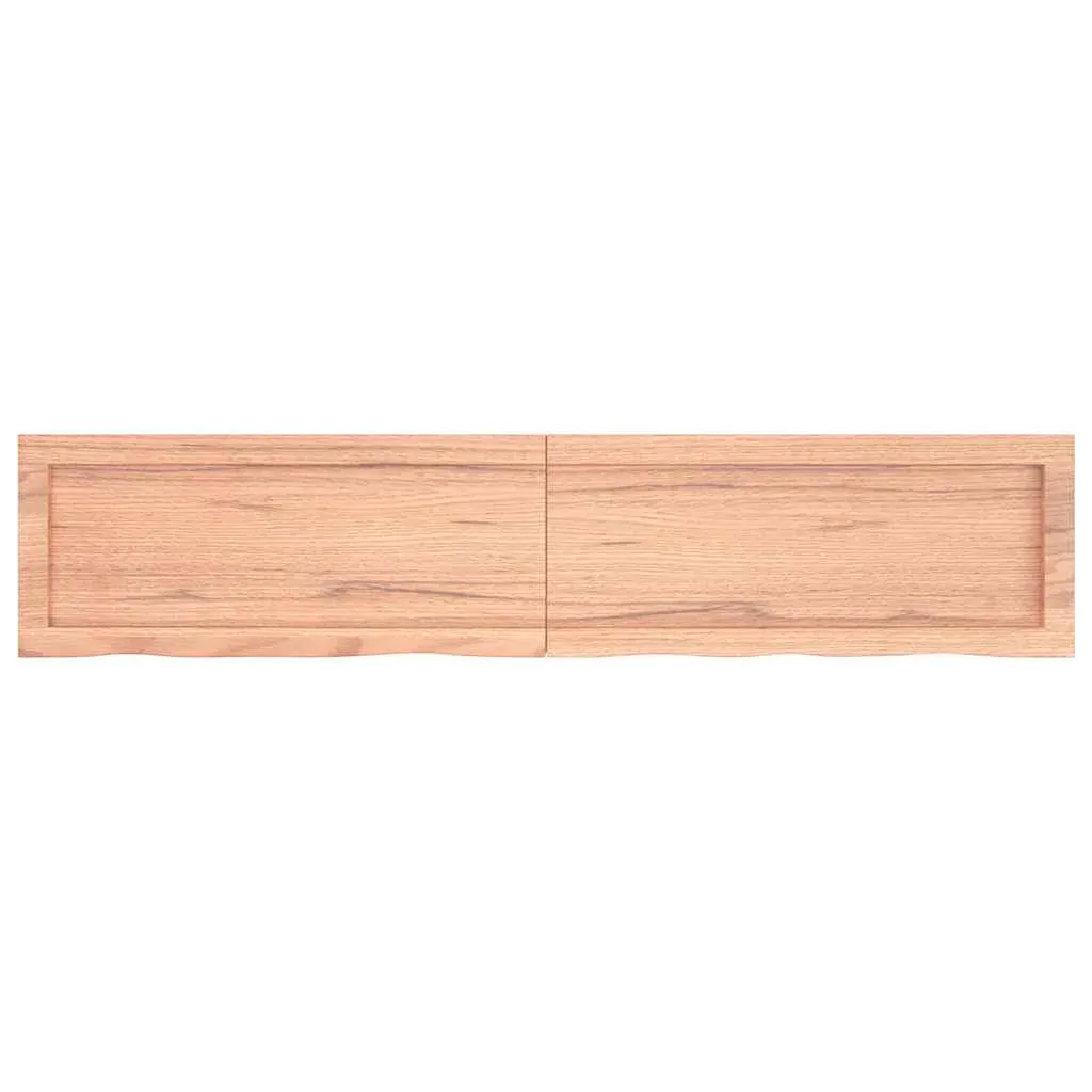 Wall Shelf Light Brown 140x30x(2-4) cm Treated Solid Wood Oak Price
