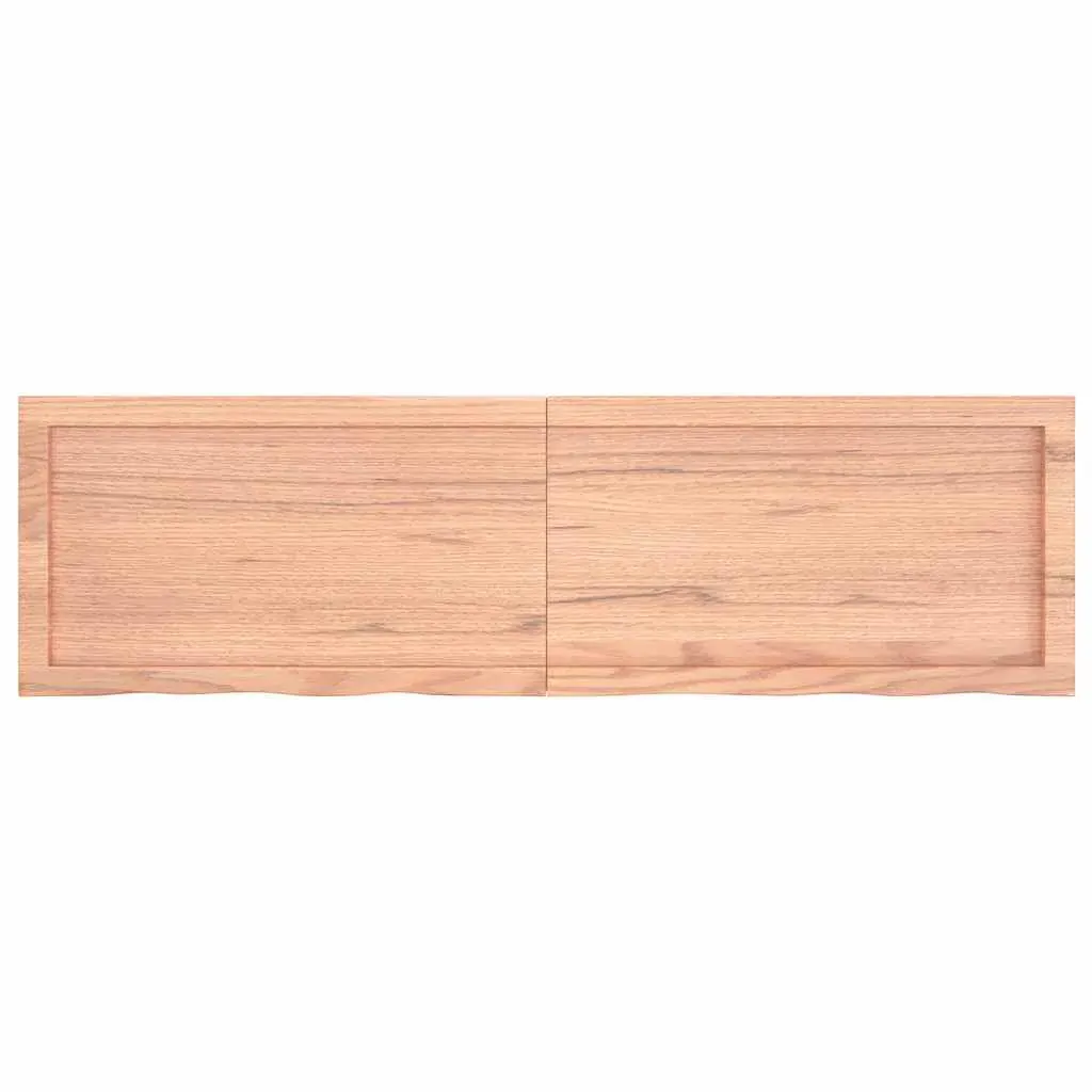 Wall Shelf Light Brown 140x40x(2-4) cm Treated Solid Wood Oak Price