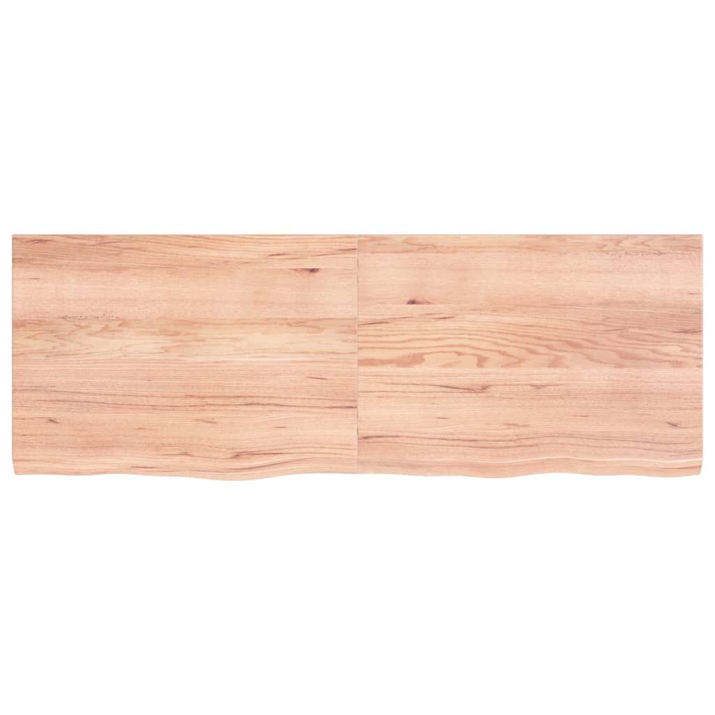 Wall Shelf Light Brown 140x50x(2-4) cm Treated Solid Wood Oak Price