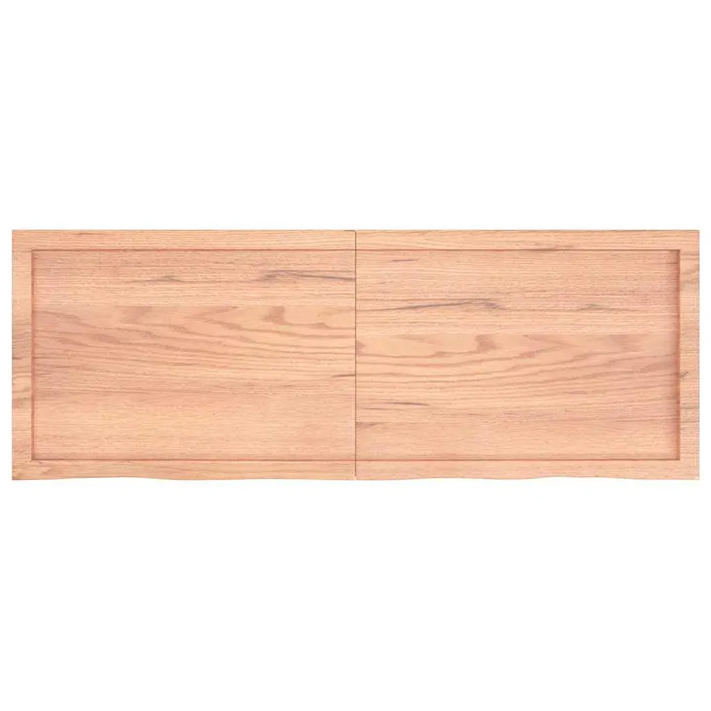 Wall Shelf Light Brown 140x50x(2-4) cm Treated Solid Wood Oak Price