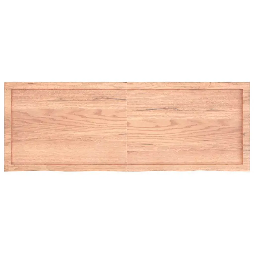 Wall Shelf Light Brown 140x50x(2-6) cm Treated Solid Wood Oak Price