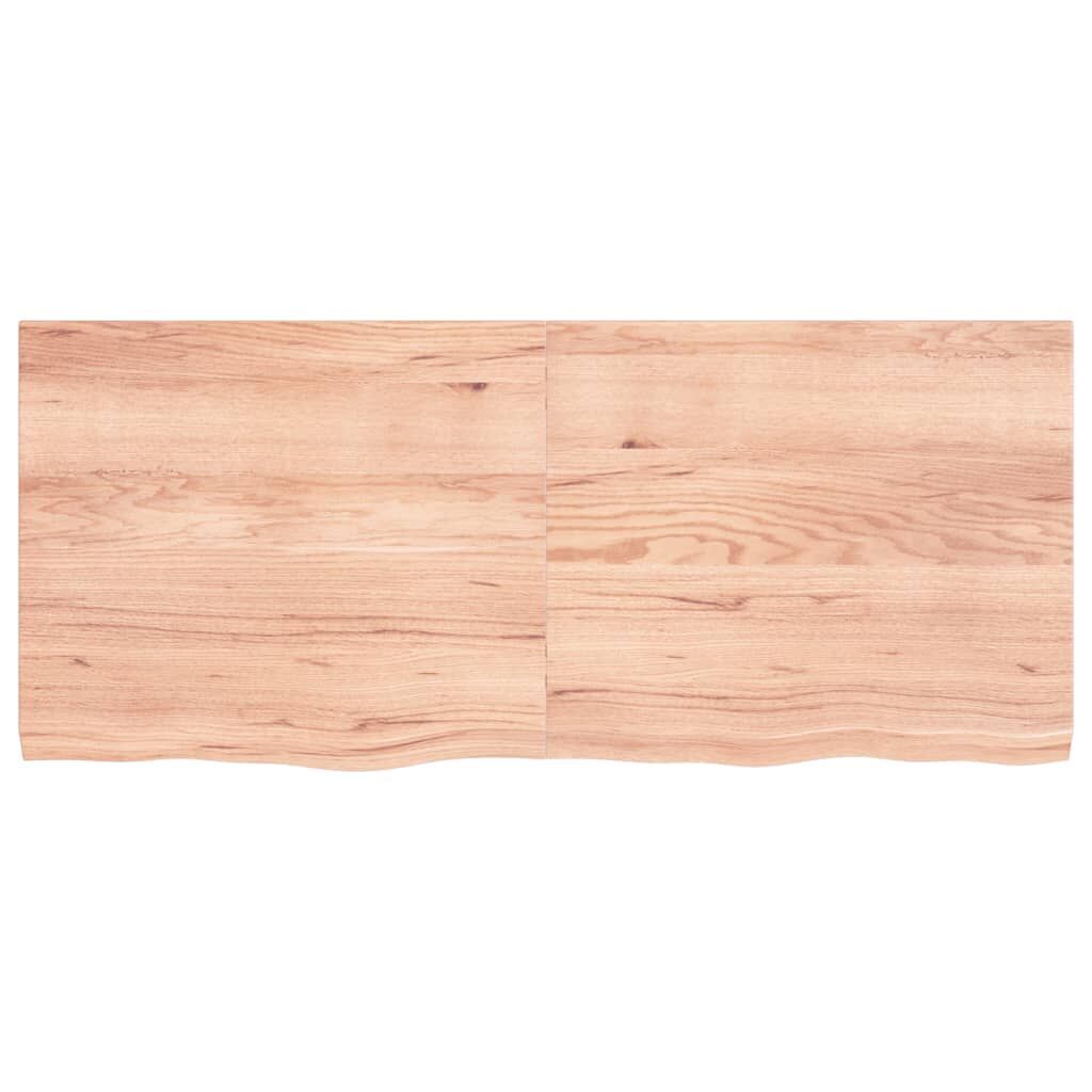 Wall Shelf Light Brown 140x60x(2-4) cm Treated Solid Wood Oak Price