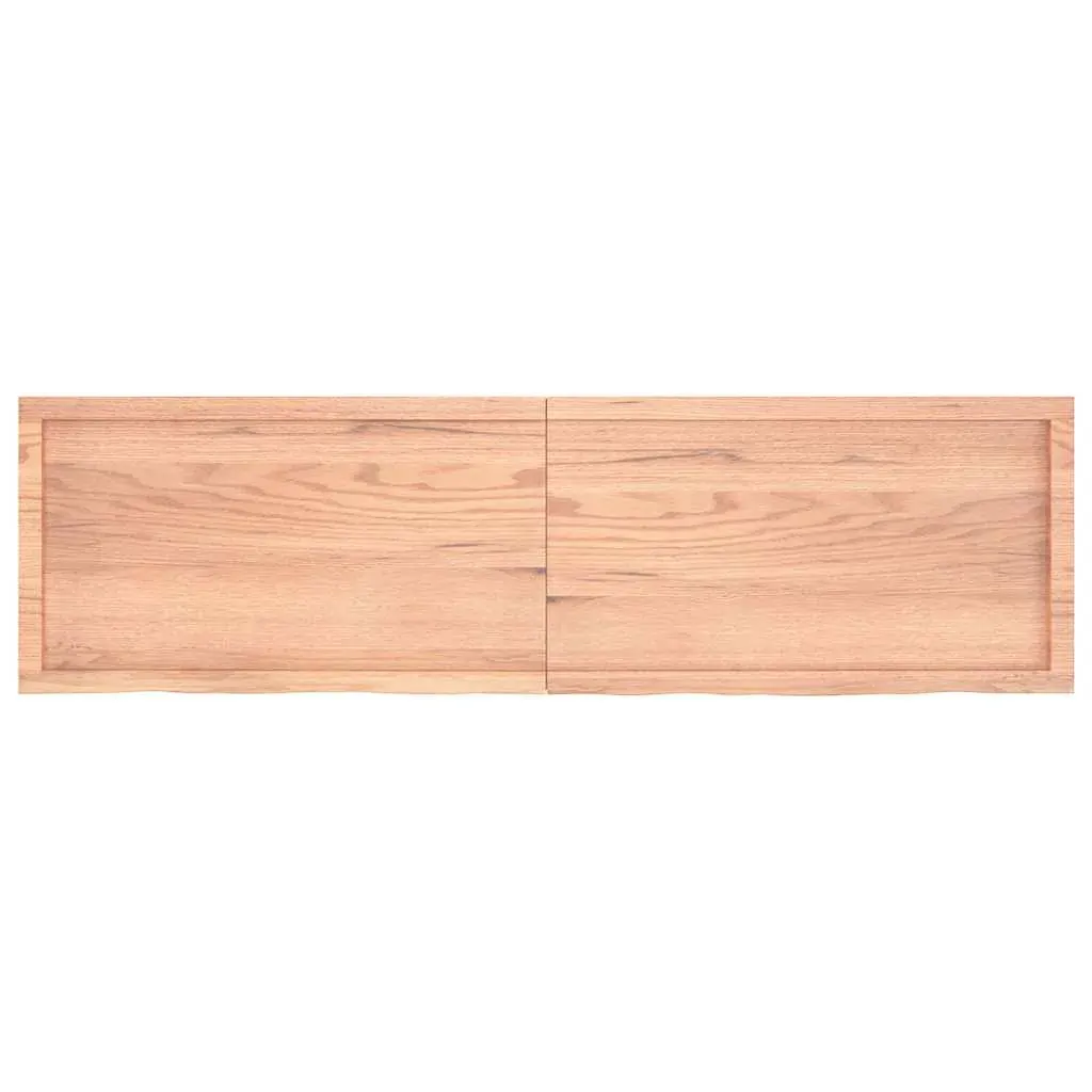 Wall Shelf Light Brown 180x50x(2-4) cm Treated Solid Wood Oak Price