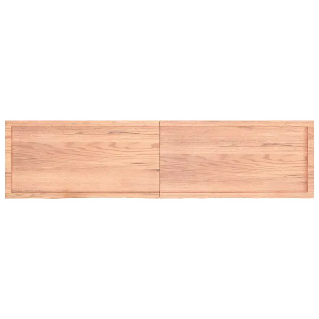 Wall Shelf Light Brown 200x50x(2-4) cm Treated Solid Wood Oak Price