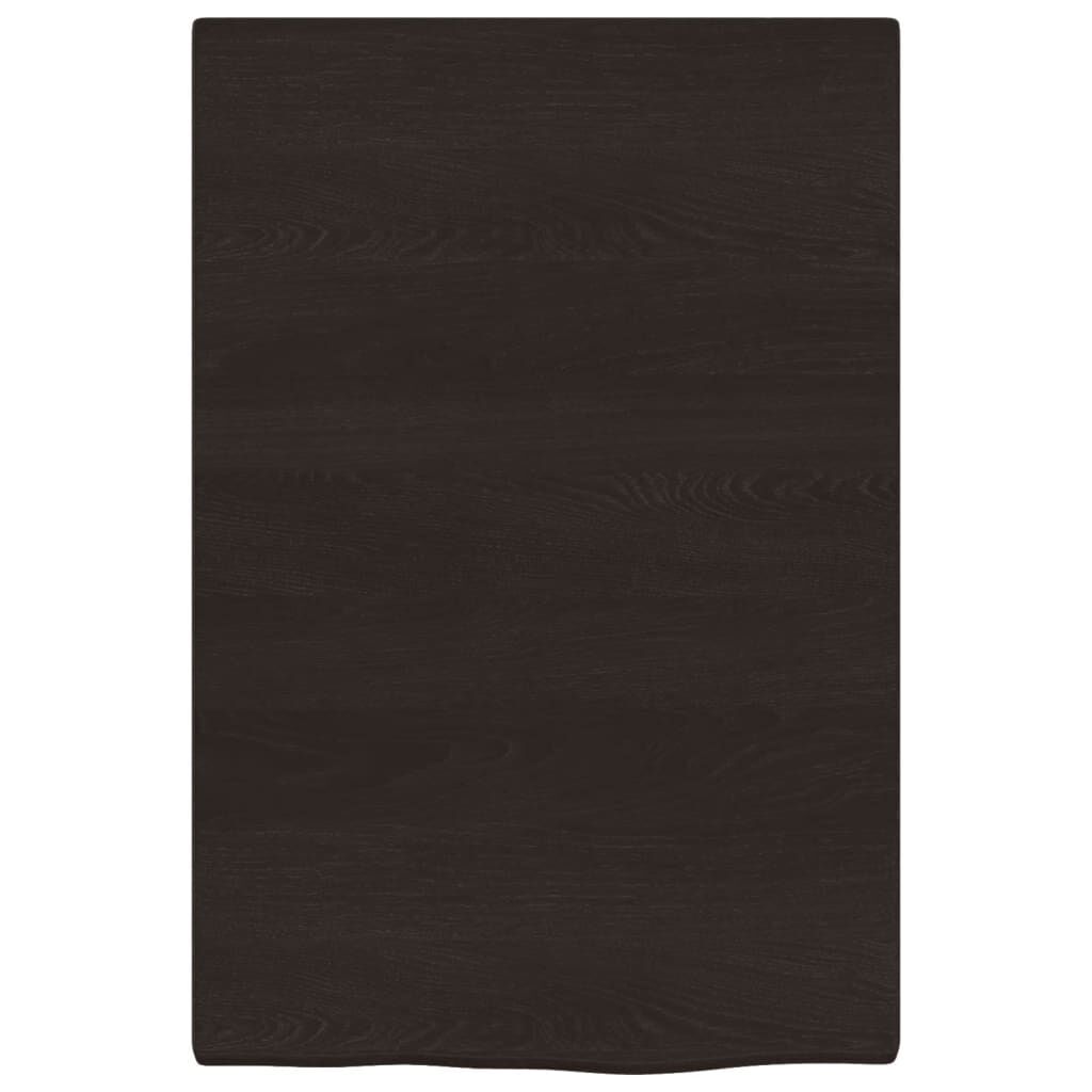 Wall Shelf Dark Brown 40x60x2 cm Treated Solid Wood Oak Price