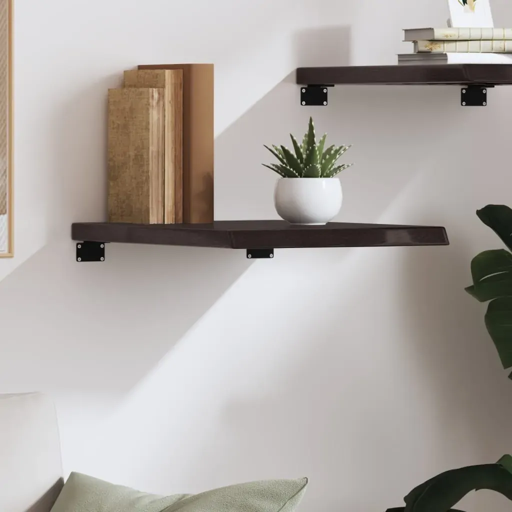 Wall Shelf Dark Brown 40x60x(2-4) cm Treated Solid Wood Oak Price
