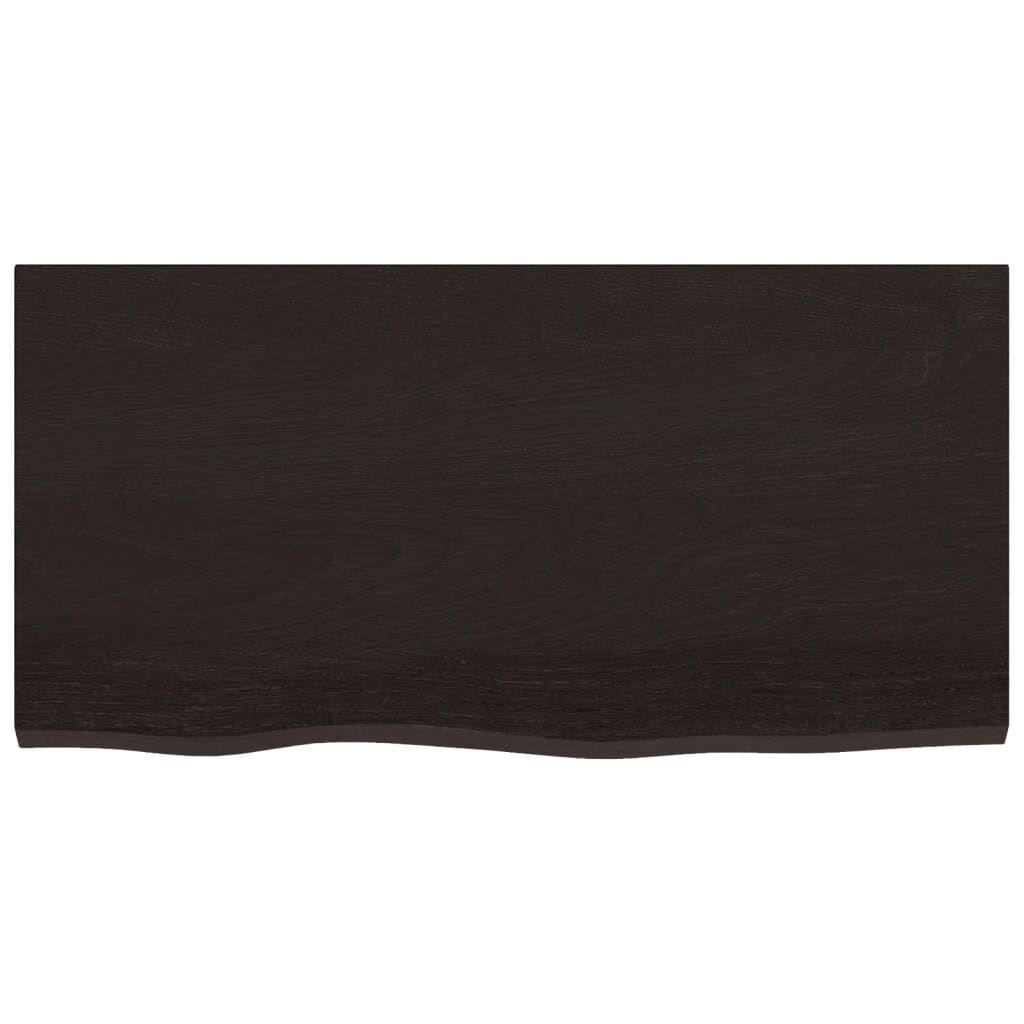 Wall Shelf Dark Brown 80x40x2 cm Treated Solid Wood Oak Price