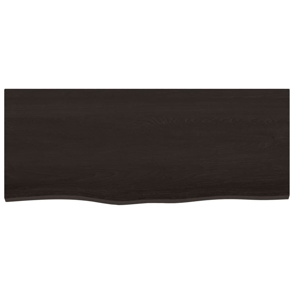 Wall Shelf Dark Brown 100x40x2 cm Treated Solid Wood Oak Price