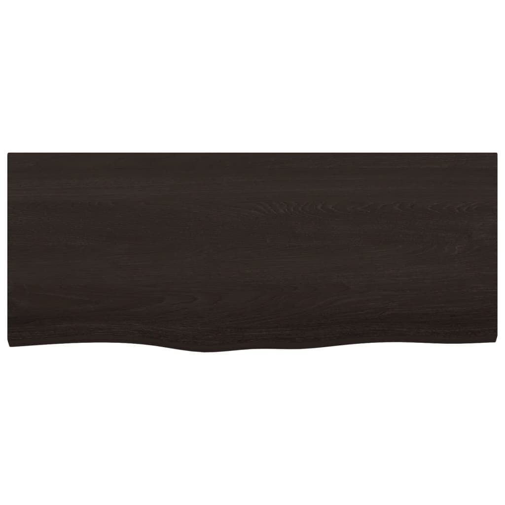 Wall Shelf Dark Brown 100x40x(2-4) cm Treated Solid Wood Oak Price