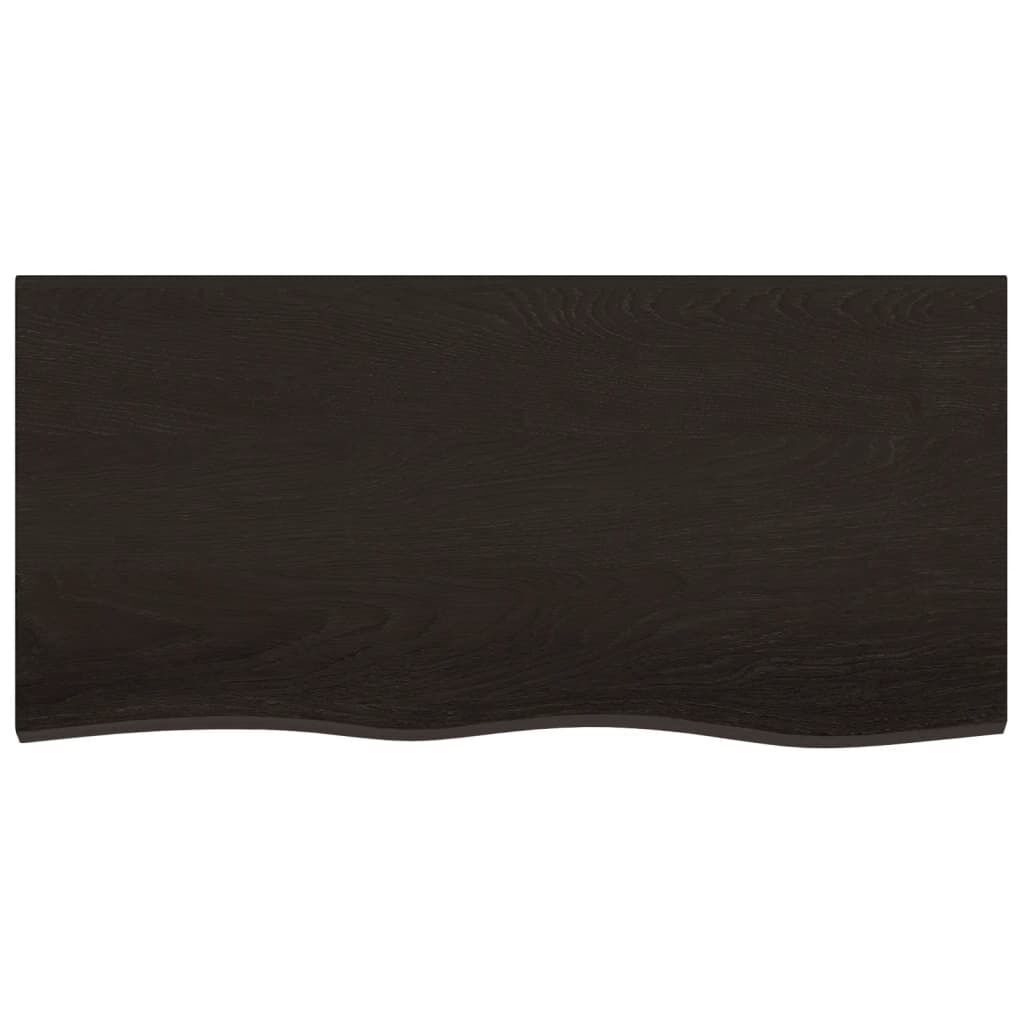 Wall Shelf Dark Brown 100x50x2 cm Treated Solid Wood Oak Price