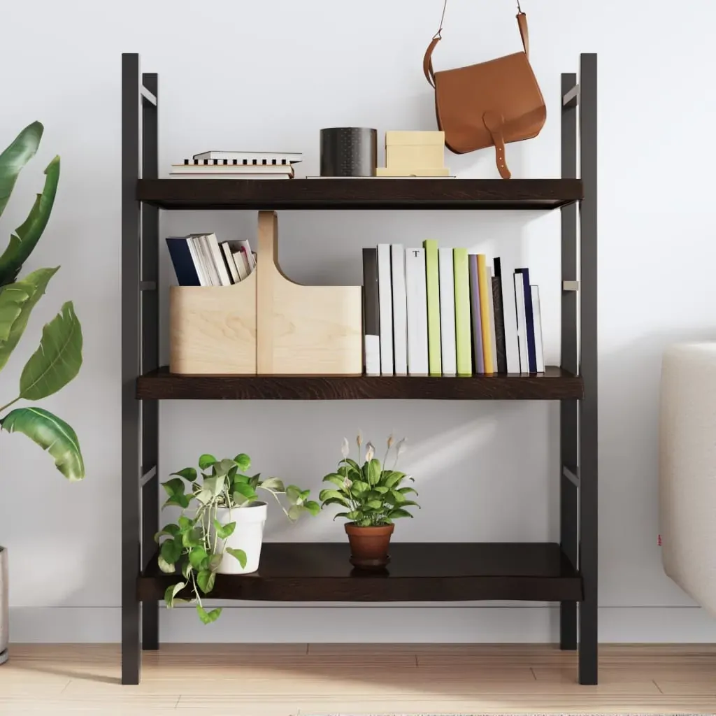 Wall Shelf Dark Brown 100x50x(2-6) cm Treated Solid Wood Oak Price