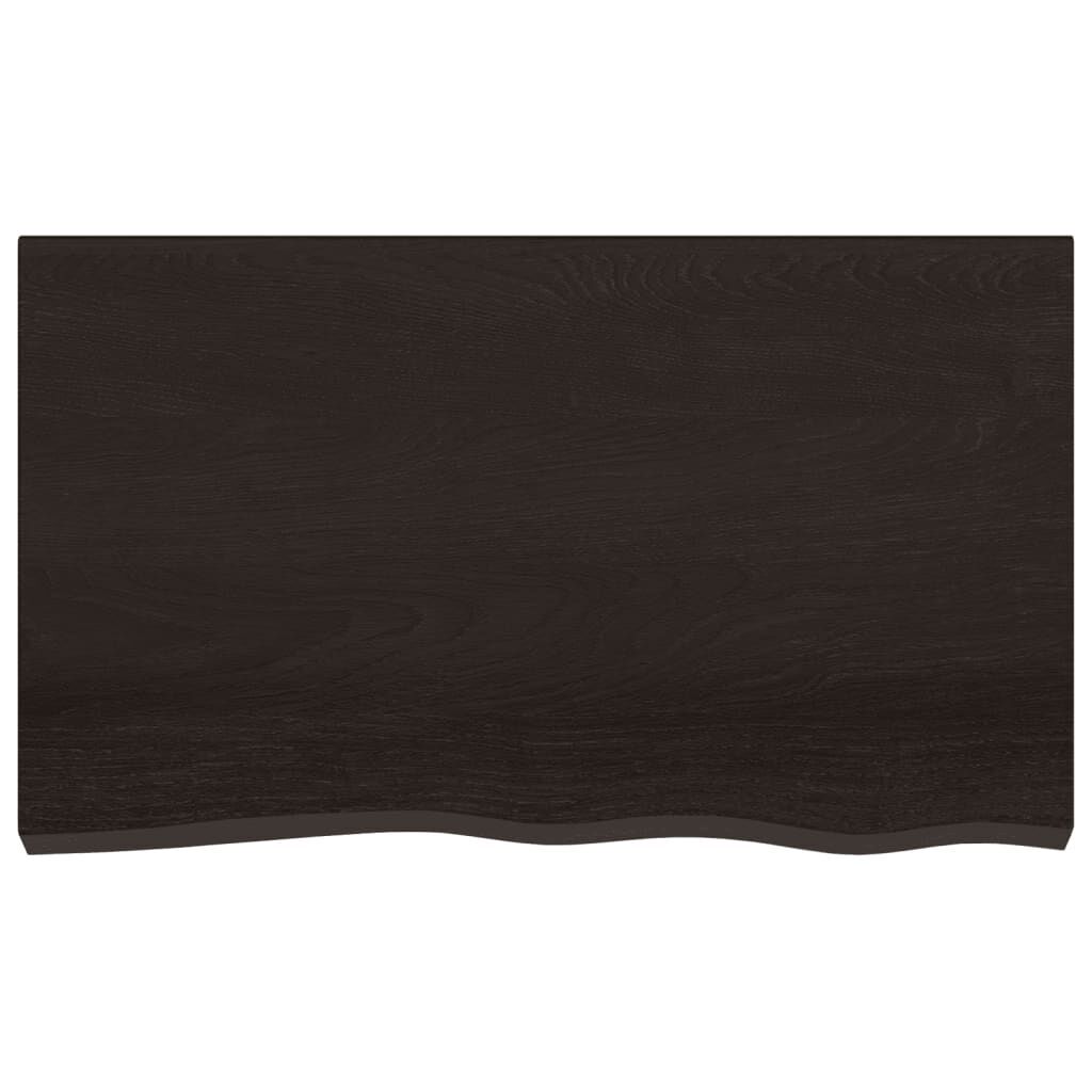 Wall Shelf Dark Brown 100x60x2 cm Treated Solid Wood Oak Price