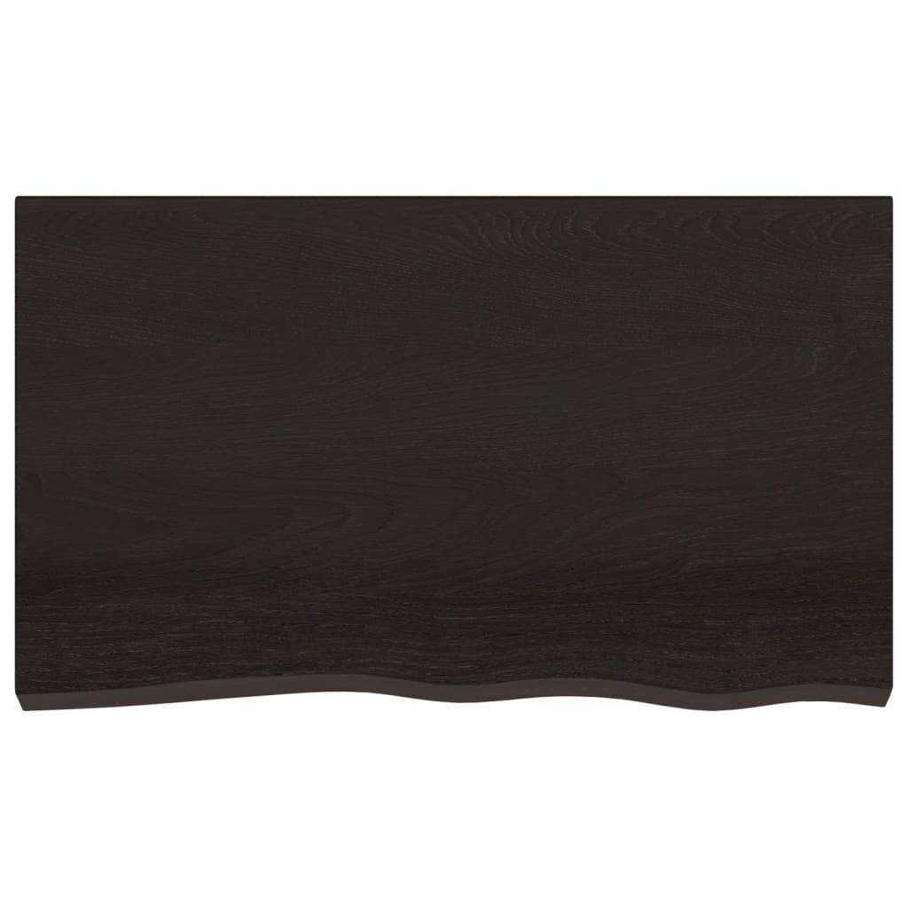 Wall Shelf Dark Brown 100x60x(2-4) cm Treated Solid Wood Oak Price