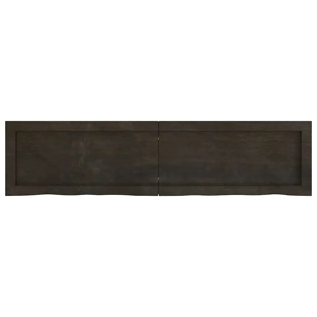 Wall Shelf Dark Brown 120x30x(2-4) cm Treated Solid Wood Oak Price