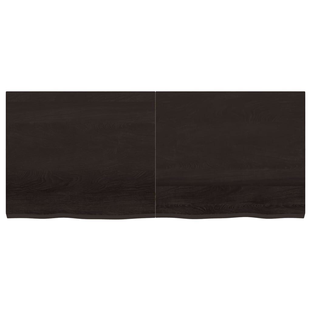 Wall Shelf Dark Brown 140x60x(2-4) cm Treated Solid Wood Oak Price