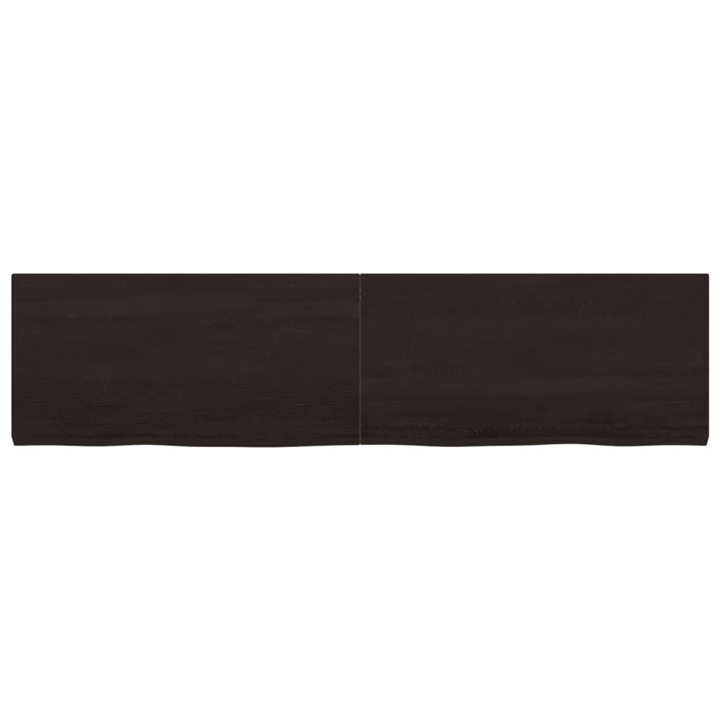Wall Shelf Dark Brown 160x40x(2-4) cm Treated Solid Wood Oak Price