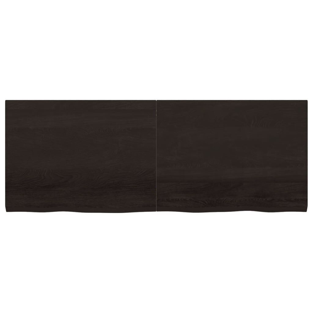 Wall Shelf Dark Brown 160x60x(2-4) cm Treated Solid Wood Oak Price